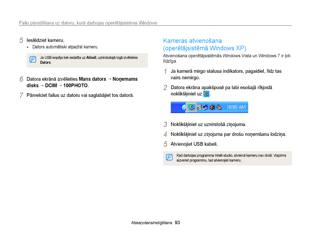 Samsung EC-WB700ZBPBE2 Kameras atvienošana Operētājsistēmā Windows XP, Datora ekrānā izvēlieties Mans dators “ Noņemams 