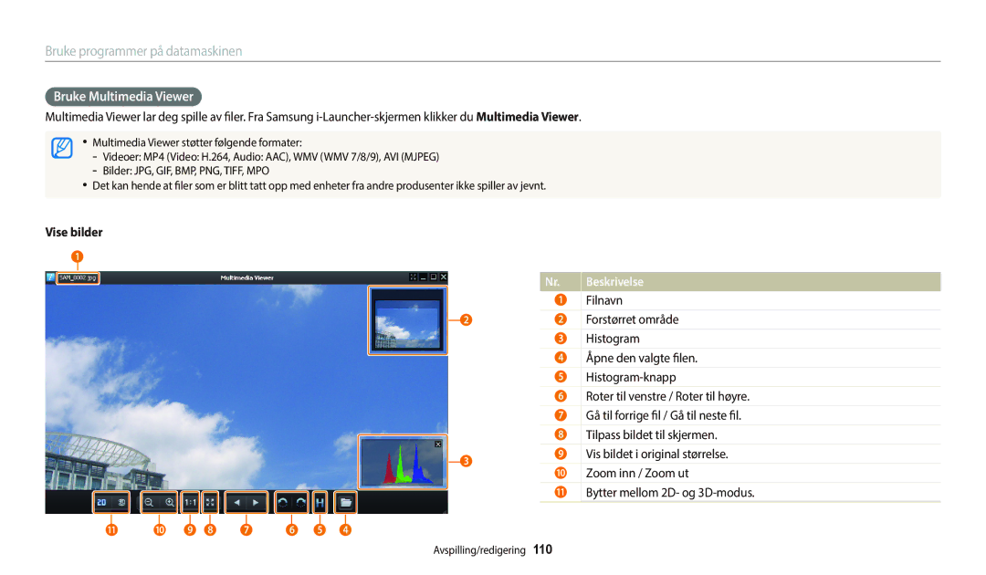 Samsung EC-WB800FBPBE2, EC-WB700ZBPSE2, EC-WB800FBPWE2, EC-WB700ZBPBE2, EC-WB800FFPWE2 Bruke Multimedia Viewer, Vise bilder 