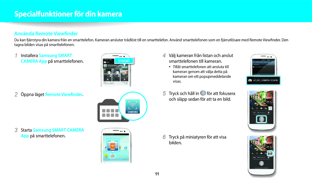 Samsung EC-WB700ZBPSE2, EC-WB800FBPWE2, EC-WB700ZBPBE2 Använda Remote Viewfinder, Tryck på miniatyren för att visa bilden 