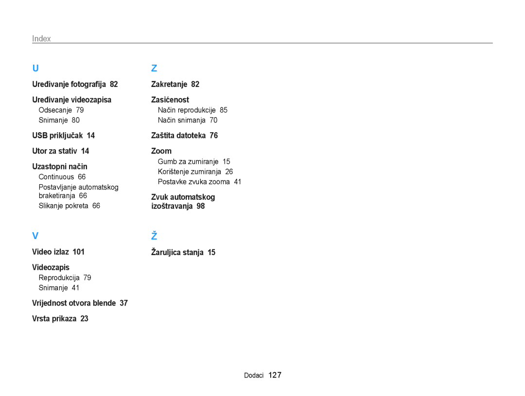 Samsung EC-WB700ZBPSE3, EC-WB700ZBPBE3 manual Odsecanje Snimanje, Continuous, Slikanje pokreta 