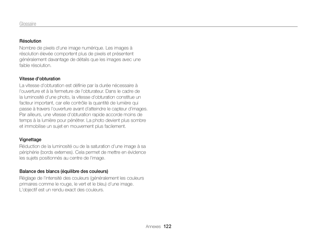 Samsung EC-WB700ZBPBE1, EC-WB700ZDPBZA manual Glossaire 