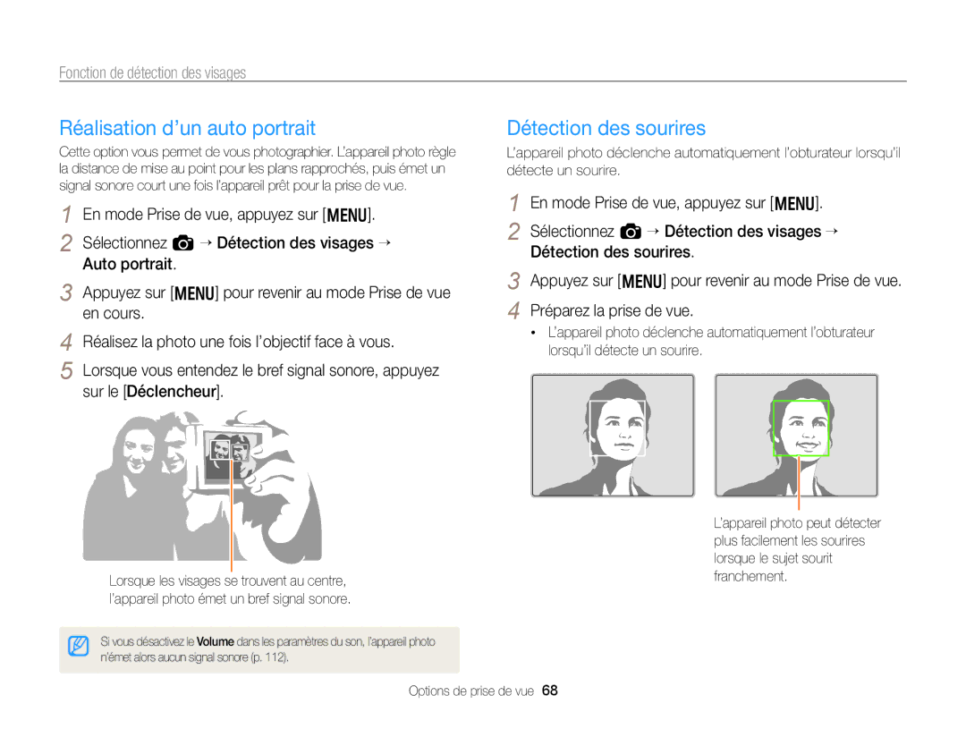 Samsung EC-WB750ZBPBE1 manual Détection des sourires 