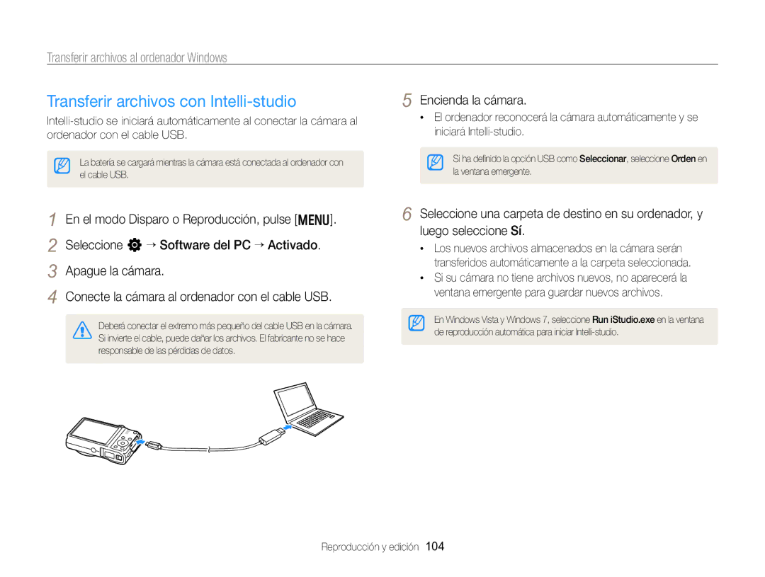 Samsung EC-WB750ZBPBE1 manual Transferir archivos con Intelli-studio, Transferir archivos al ordenador Windows 