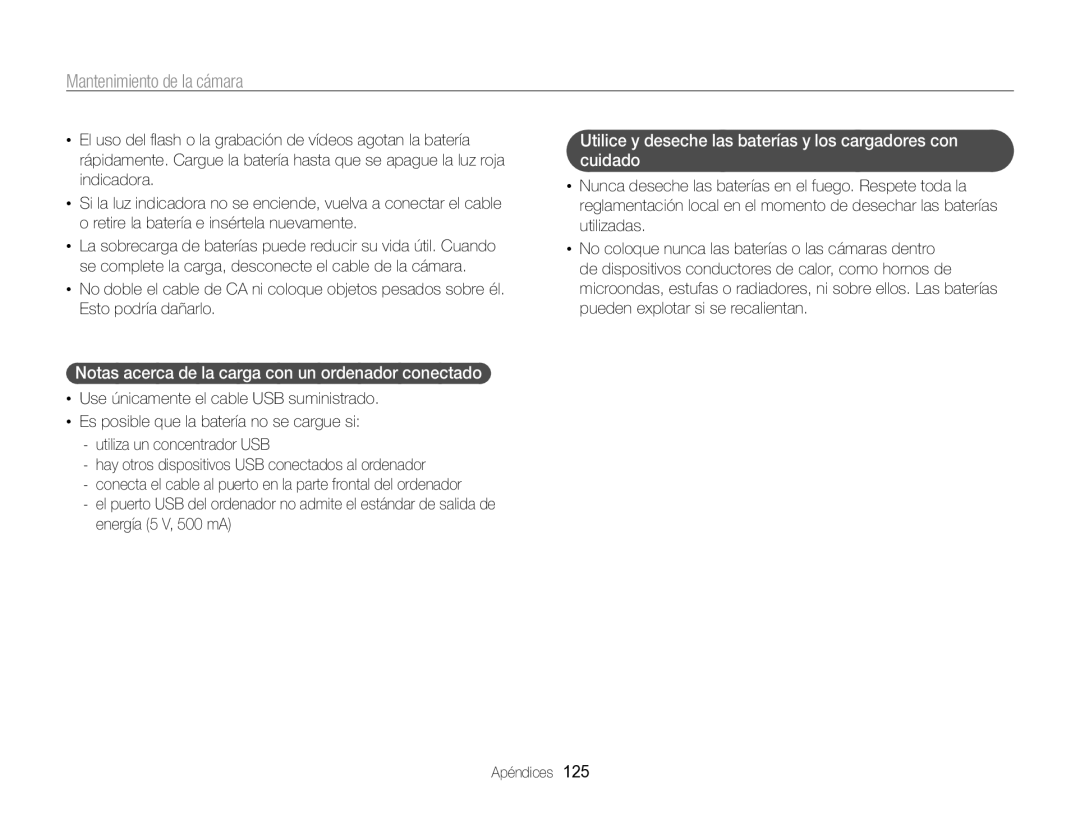 Samsung EC-WB750ZBPBE1 manual Notas acerca de la carga con un ordenador conectado 