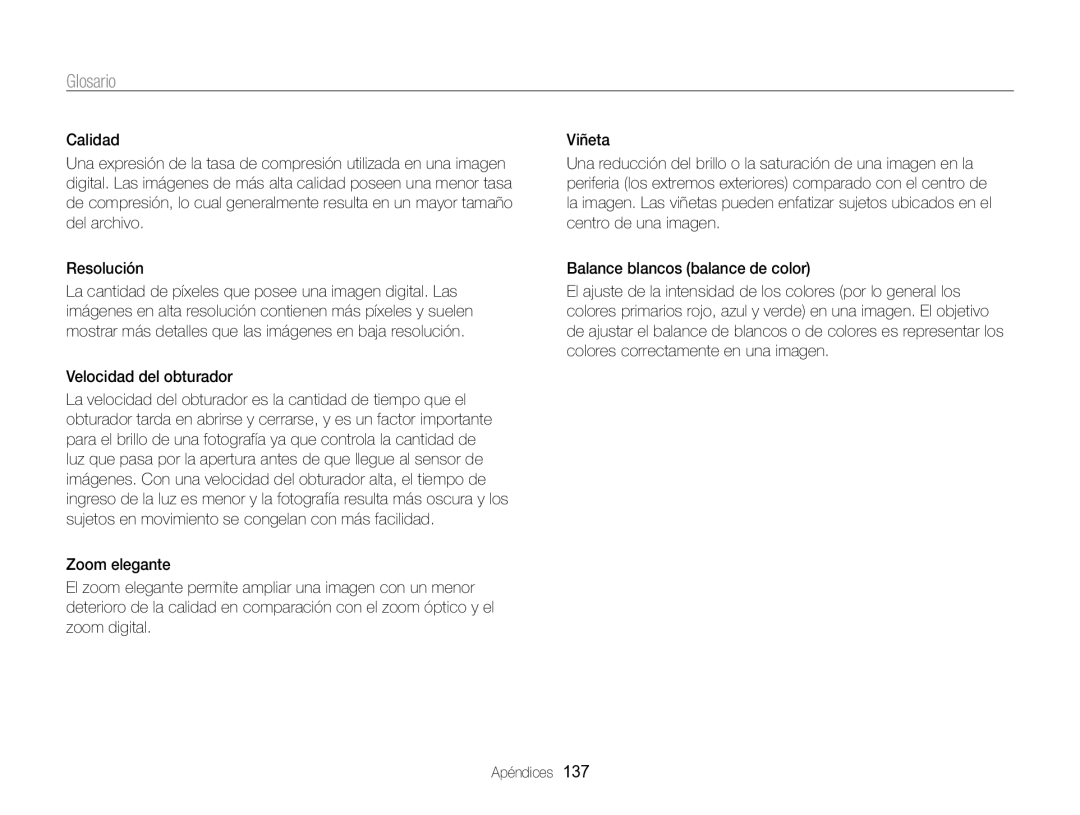 Samsung EC-WB750ZBPBE1 manual Velocidad del obturador 