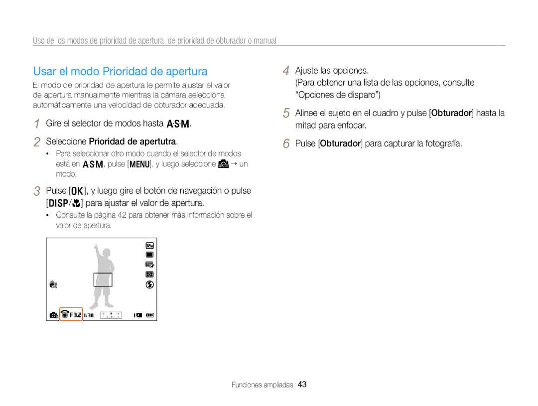 Samsung EC-WB750ZBPBE1 manual Usar el modo Prioridad de apertura 