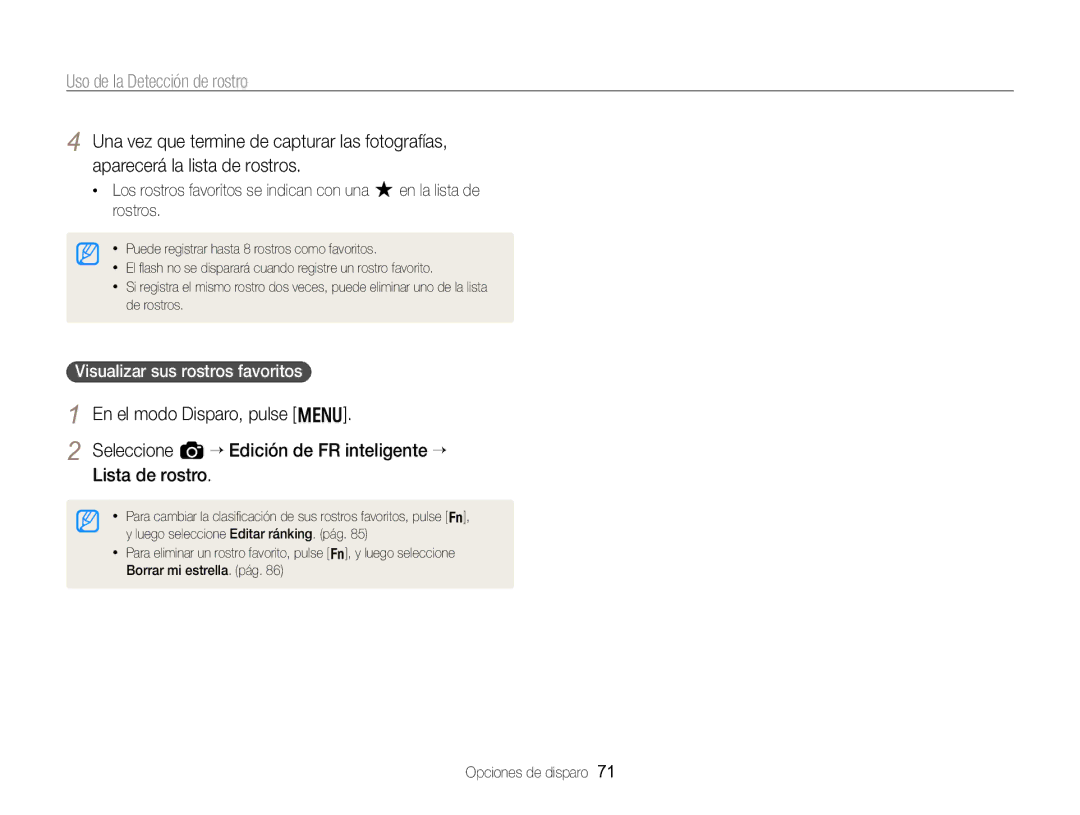 Samsung EC-WB750ZBPBE1 manual Visualizar sus rostros favoritos 