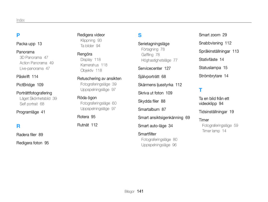 Samsung EC-WB750ZBPBE2 manual Index 