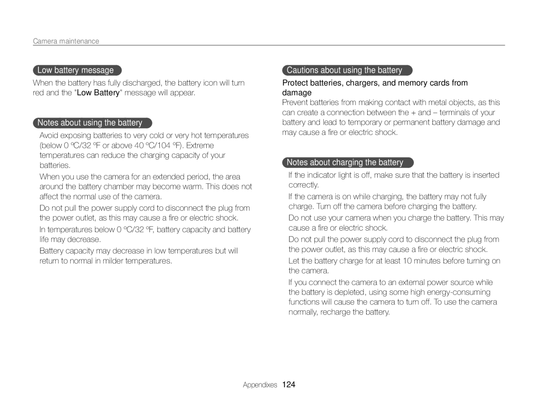 Samsung EC-WB750ZBPBUS user manual Low battery message 