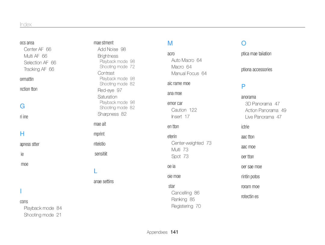 Samsung EC-WB750ZBPBUS user manual Index 