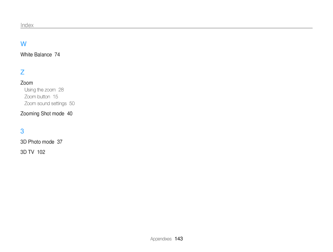 Samsung EC-WB750ZBPBUS user manual Using the zoom 28 Zoom button 15 Zoom sound settings 