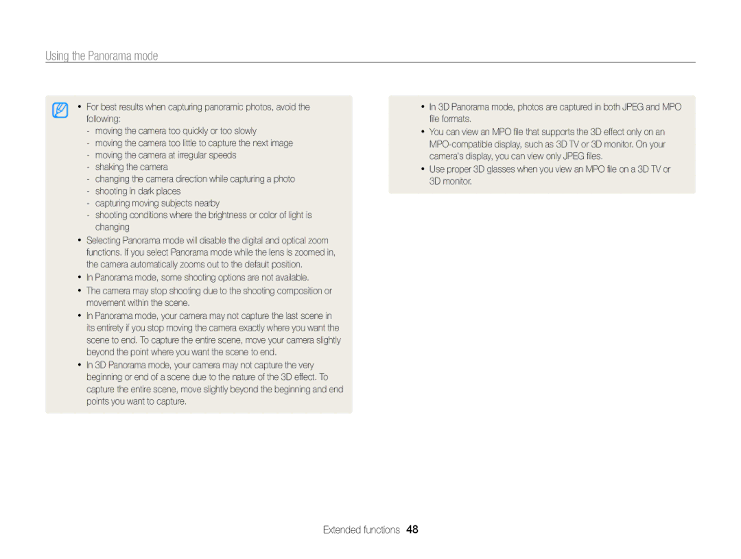 Samsung EC-WB750ZBPBUS user manual Using the Panorama mode 