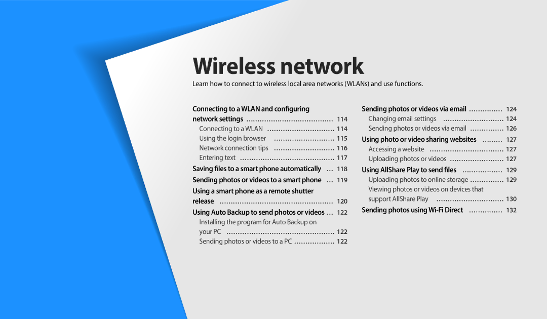 Samsung EC-WB800FBPRUS, EC-WB800FBPBUS, ECWB800FFPRUS, EC-WB800FBPWUS, WB800F White user manual Wireless network 