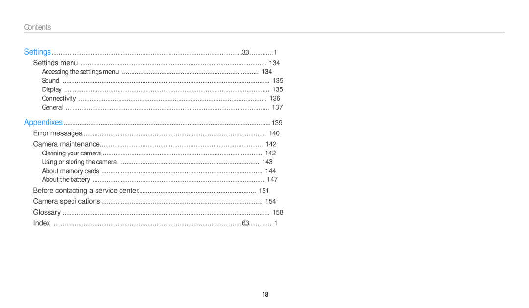 Samsung EC-WB800FBPBUS, EC-WB800FBPRUS, ECWB800FFPRUS, EC-WB800FBPWUS, WB800F White user manual Contents 