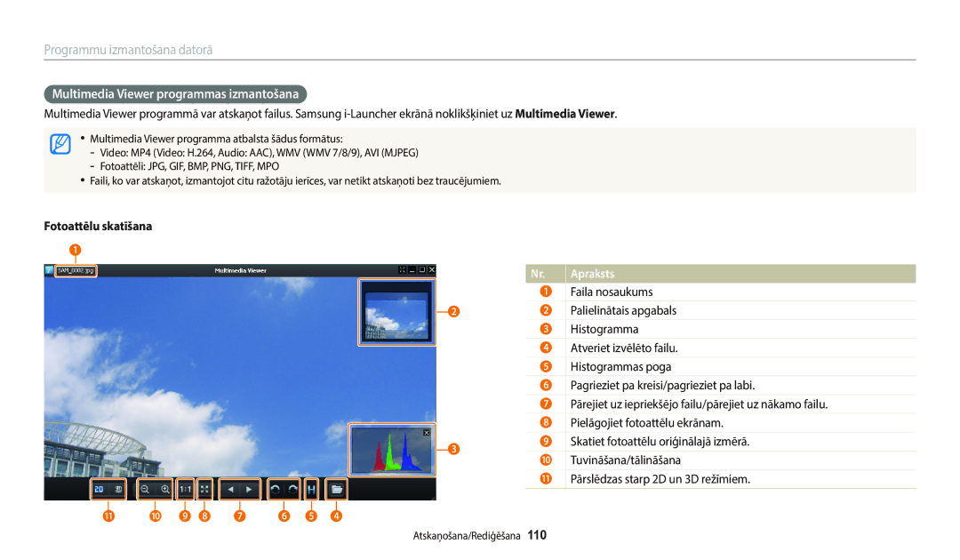 Samsung EC-WB700ZBPBE2, EC-WB800FBPWE2 Multimedia Viewer programmas izmantošana, Fotoattēlu skatīšana, Faila nosaukums 