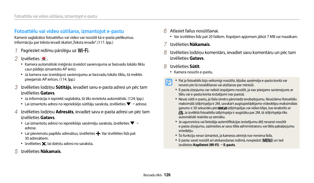 Samsung EC-WB800FBPBE2, EC-WB800FBPWE2 Atlasiet failus nosūtīšanai, Izvēlieties Nākamais Pagrieziet režīmu pārslēgu uz w 