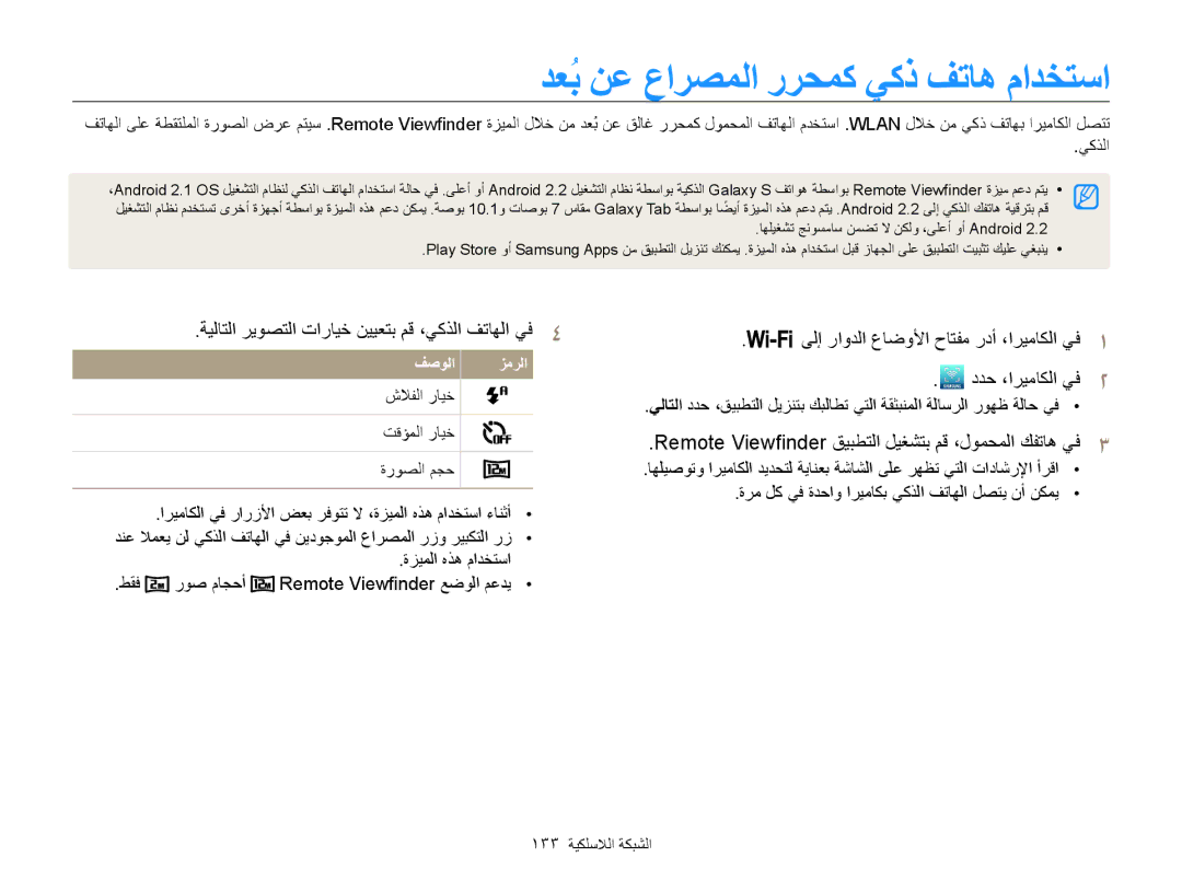 Samsung EC-WB850FDPBME دعُب نع عارصملا ررحمك يكذ فتاه مادختسا, ةيلاتلا ريوصتلا تارايخ نييعتب مق ،يكذلا, ددح ،اريماكلا يف 