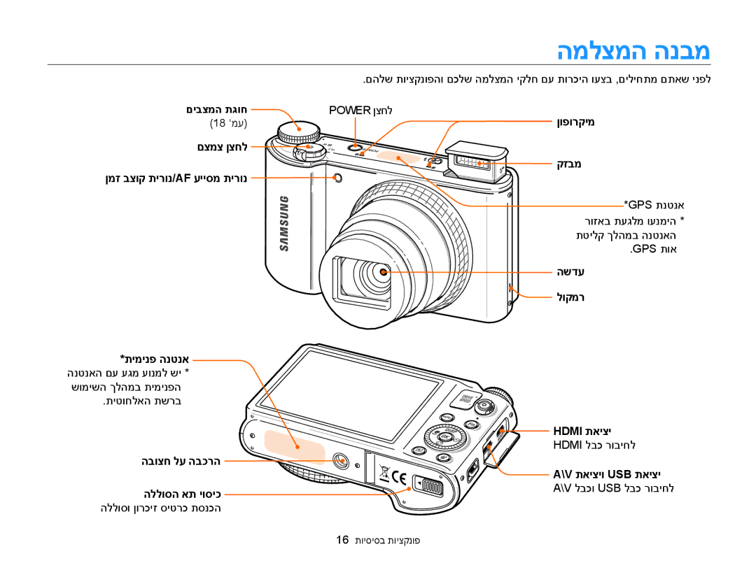 Samsung EC-WB850FBPBIL, EC-WB850FBPBAE manual המלצמה הנבמ 