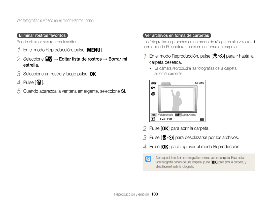 Samsung EC-WB850FBPBAE manual Pulse Cuando aparezca la ventana emergente, seleccione Sí, Pulse Para abrir la carpeta 