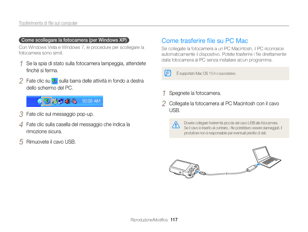 Samsung EC-WB850FBPBE1, EC-WB850FDDBME manual Come trasferire file su PC Mac, Trasferimento di file sul computer 