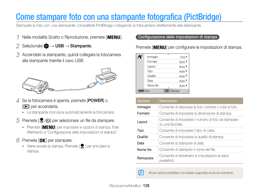 Samsung EC-WB850FDDBME, EC-WB850FBPBE1 manual Premete / per selezionare un file da stampare, Premete Per stampare 