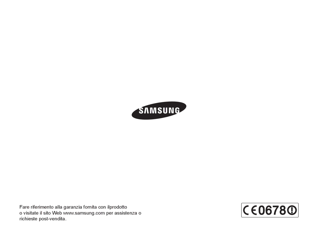 Samsung EC-WB850FBPBE1, EC-WB850FDDBME manual Fare riferimento alla garanzia fornita con ilprodotto 