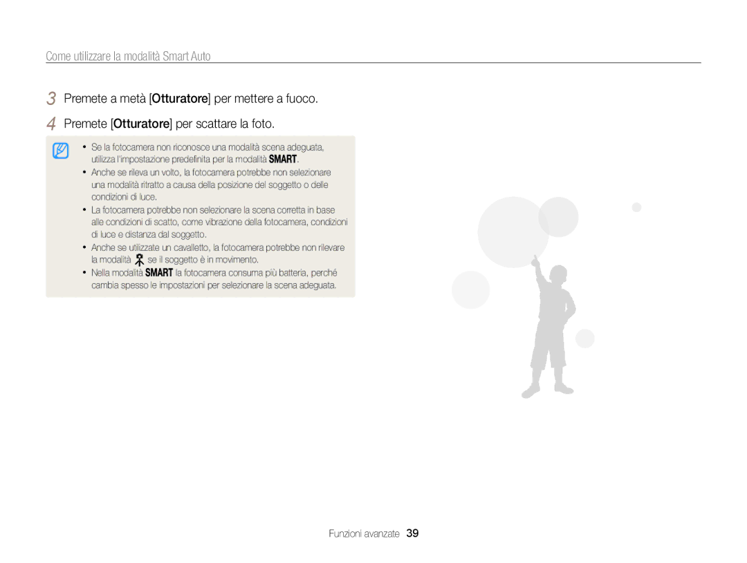 Samsung EC-WB850FBPBE1, EC-WB850FDDBME manual Come utilizzare la modalità Smart Auto 