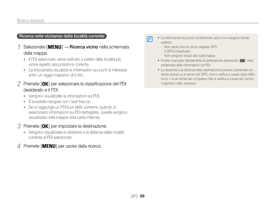 Samsung EC-WB850FDDBME, EC-WB850FBPBE1 manual Ricerca vicinanze 