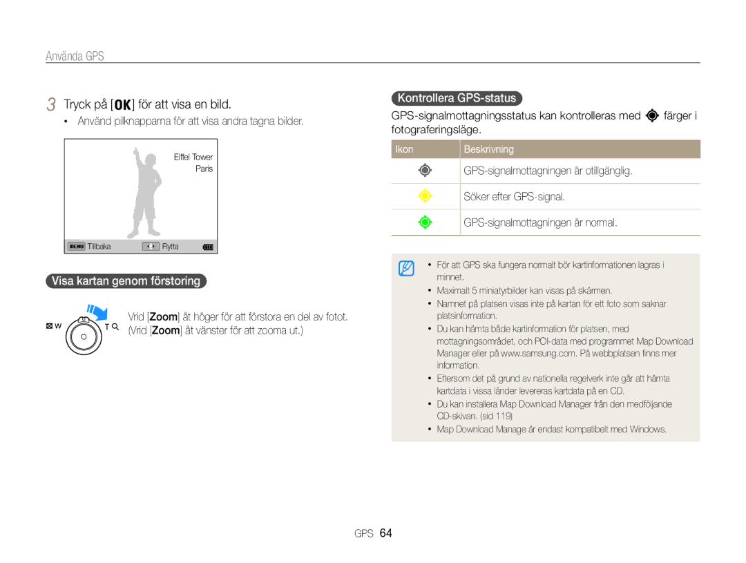 Samsung EC-WB850FBPBE2 manual Tryck på för att visa en bild, Använd pilknapparna för att visa andra tagna bilder 