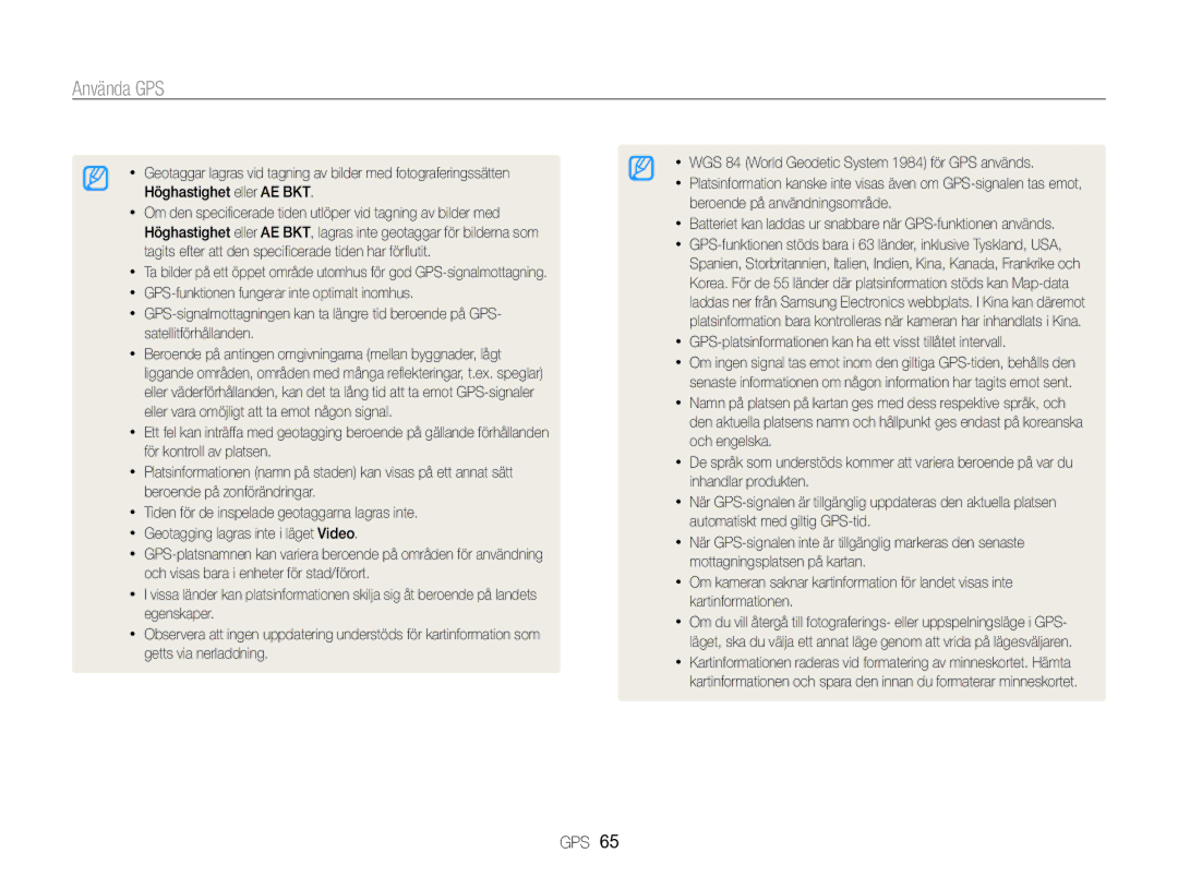 Samsung EC-WB850FBPBE2 manual GPS-platsinformationen kan ha ett visst tillåtet intervall 