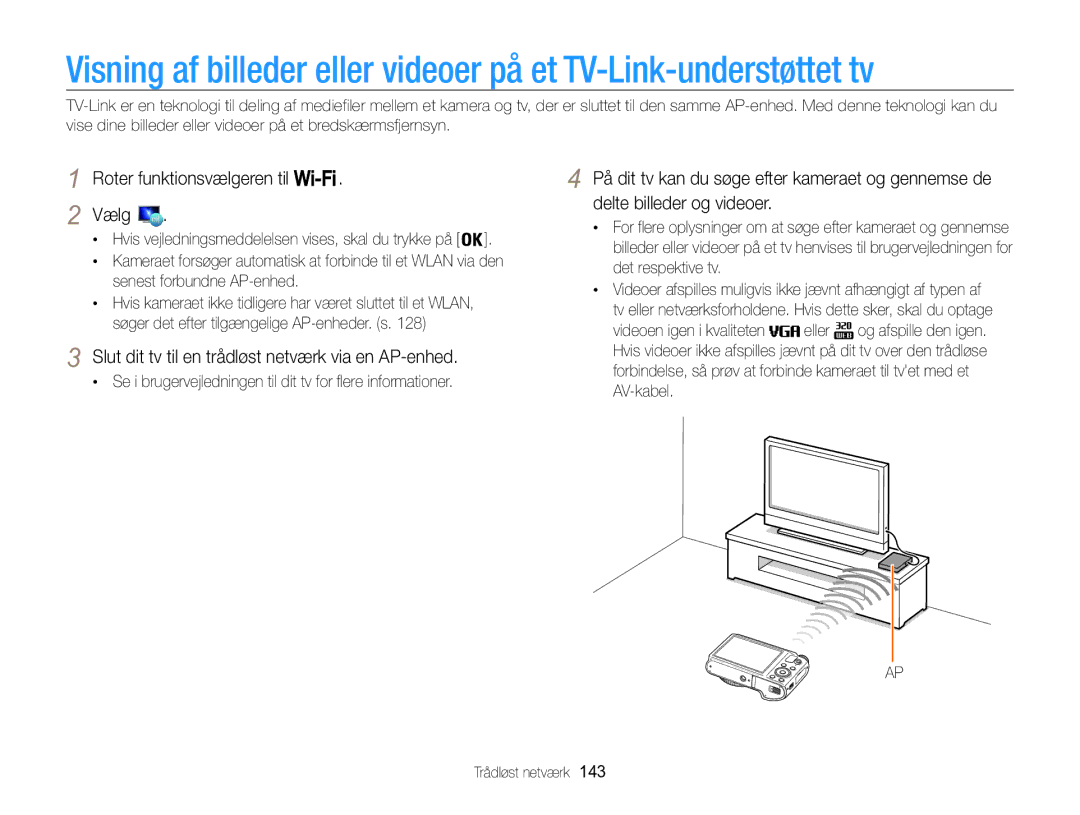 Samsung EC-WB850FBPBE2 manual Slut dit tv til en trådløst netværk via en AP-enhed 