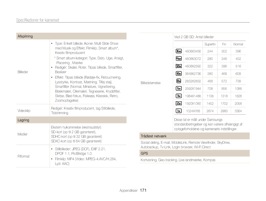 Samsung EC-WB850FBPBE2 manual Kreativ filmproducent, Placering , Mærke, Beskær, Zoomoptagelse, Tidstrimning, Lyd AAC 