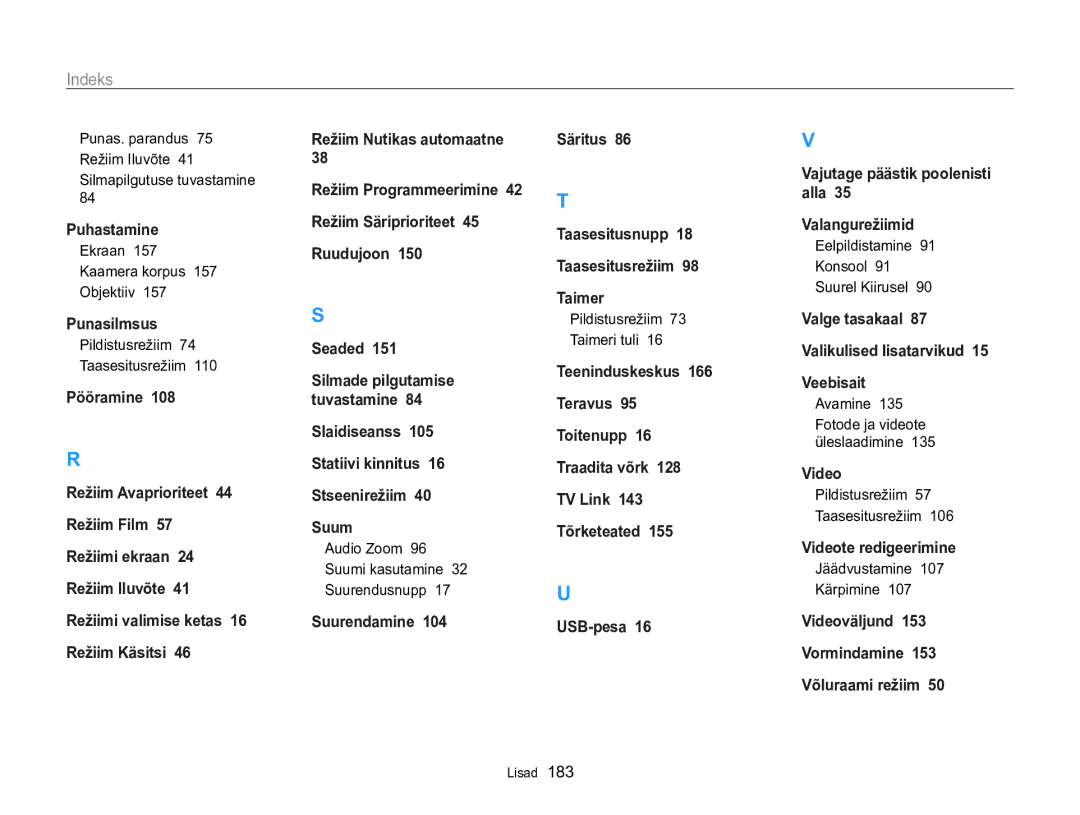 Samsung EC-WB850FBPBE2 manual Silmapilgutuse tuvastamine, Ekraan Kaamera korpus Objektiiv, Pildistusrežiim Taimeri tuli 