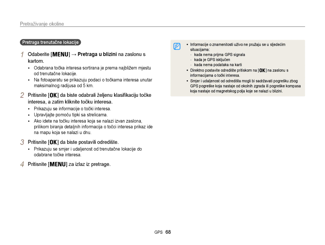 Samsung EC-WB850FBPBE3 manual Informacijama o točki interesa 