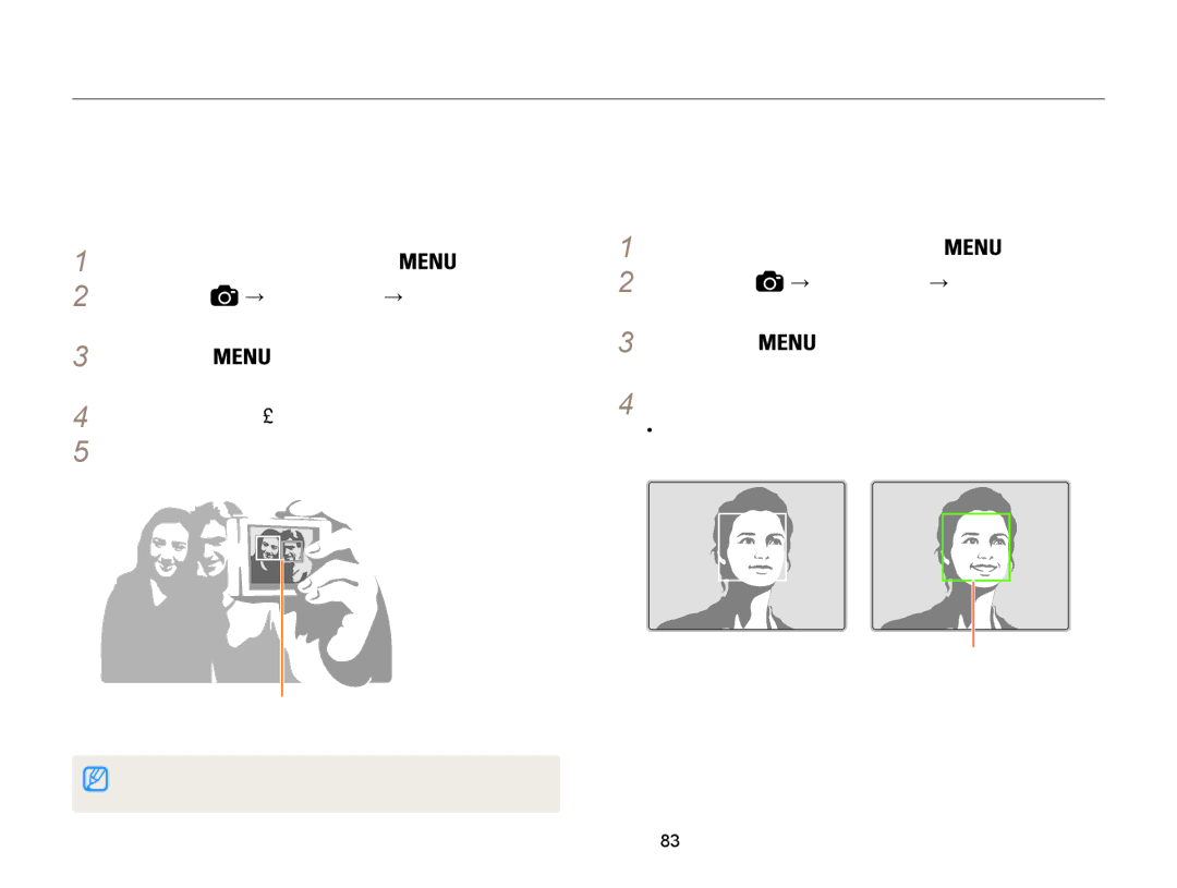 Samsung EC-WB850FBPBFR manual Réalisation d’un auto portrait, Détection des sourires, Fonction de détection des visages 