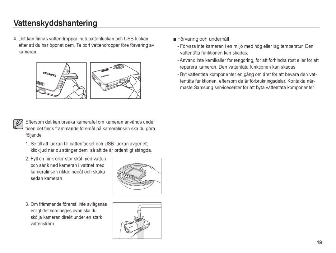 Samsung EC-WP10ZZBPRE2, EC-WP10ZZBPYE2, EC-WP10ZZBPBE2 manual Förvaring och underhåll 