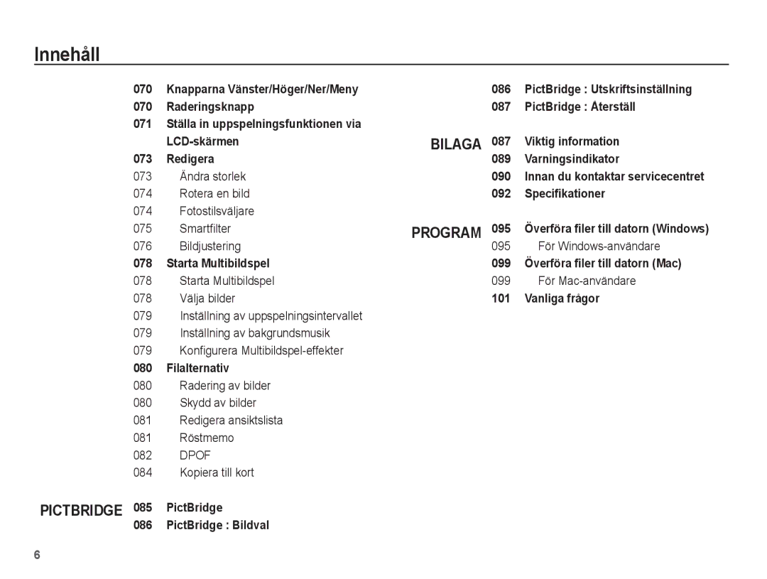 Samsung EC-WP10ZZBPBE2, EC-WP10ZZBPYE2, EC-WP10ZZBPRE2 manual 095 För Windows-användare, 099 För Mac-användare 