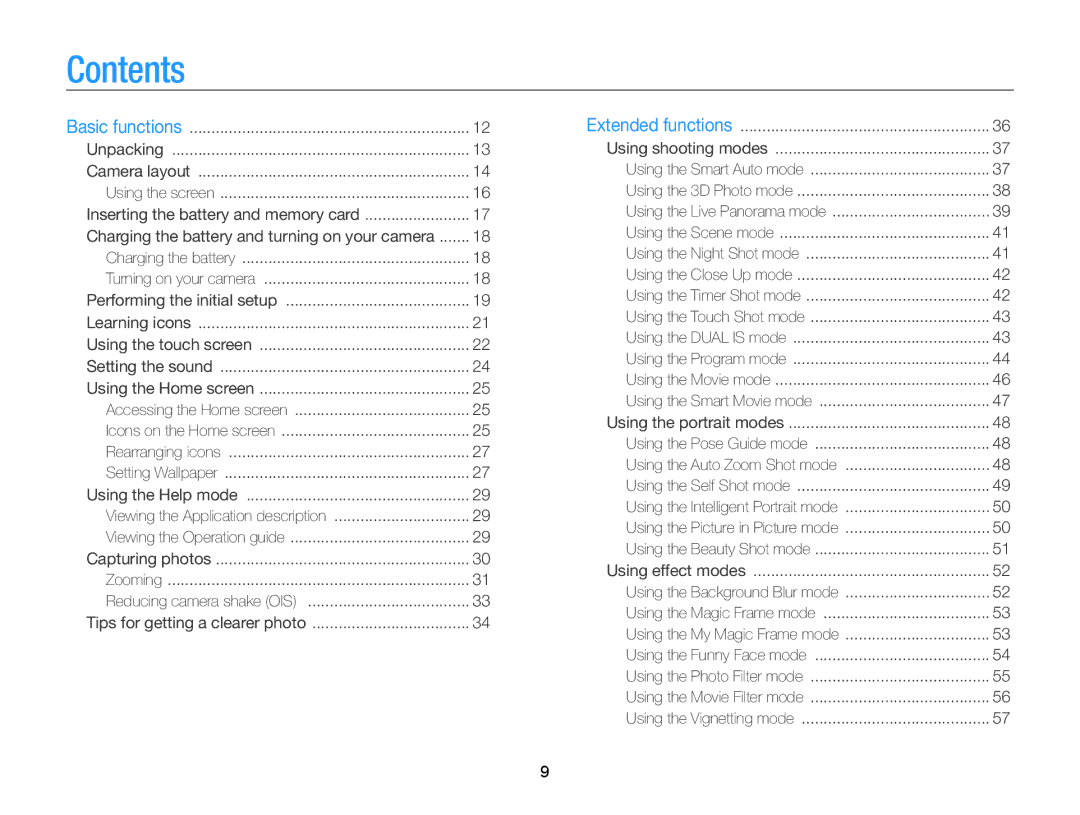 Samsung ECMV800ZBPBUS user manual Contents 