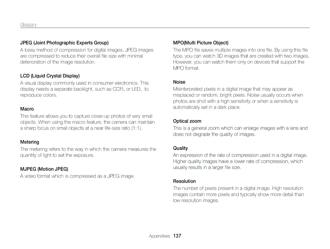 Samsung ECMV800ZBPBUS user manual Quality 