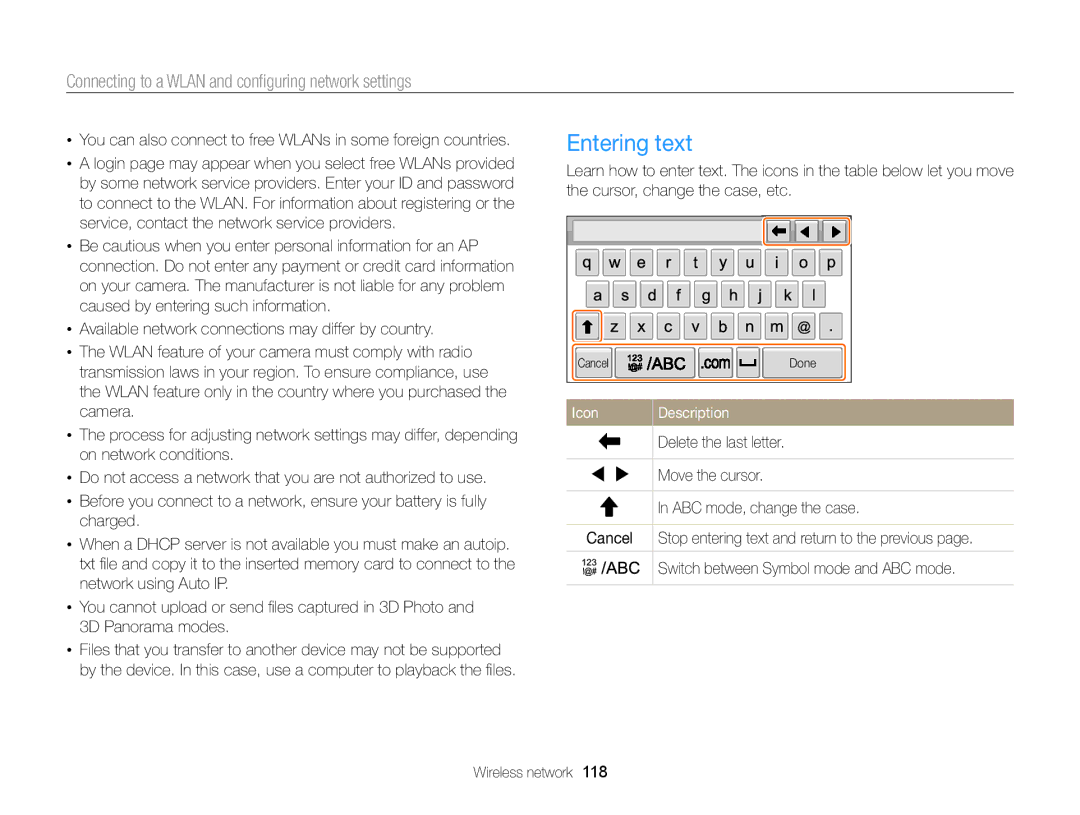 Samsung ECMV900FBPWUS appendix Entering text 