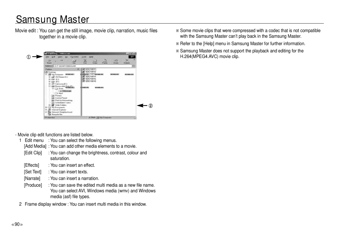 Samsung NV24 HD, ECNV24HBBA manual Saturation, Media asf file types 