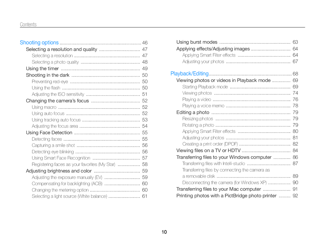 Samsung ECPL170 user manual Contents 