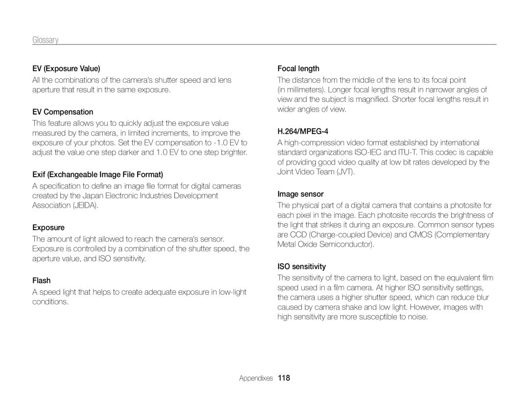 Samsung ECPL170 user manual Glossary 