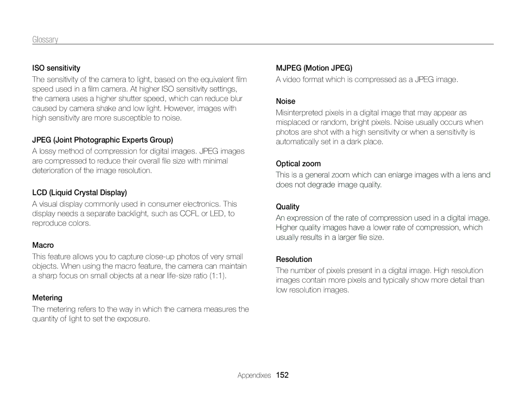 Samsung ECSH100ZBPRUS user manual ISO sensitivity 