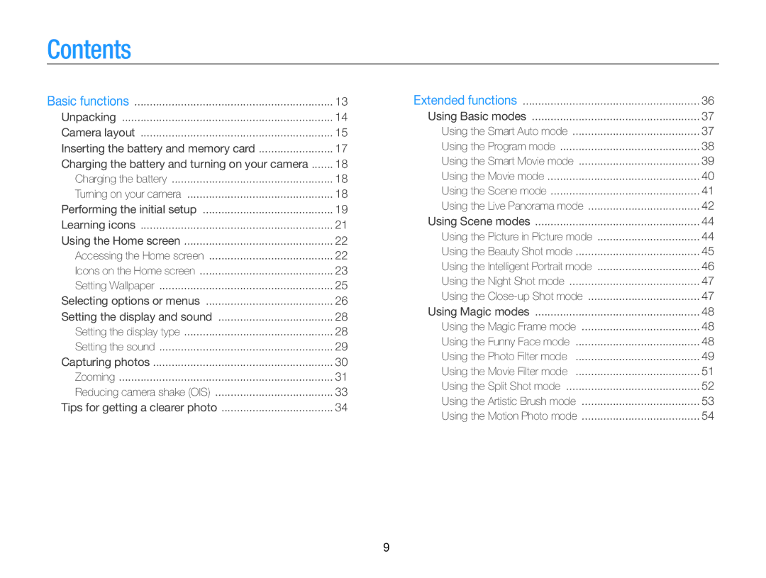 Samsung ECST200FBPLUS user manual Contents 