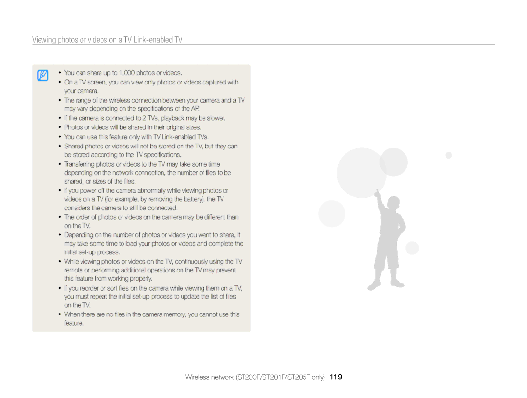 Samsung ECST200FBPLUS user manual Viewing photos or videos on a TV Link-enabled TV 