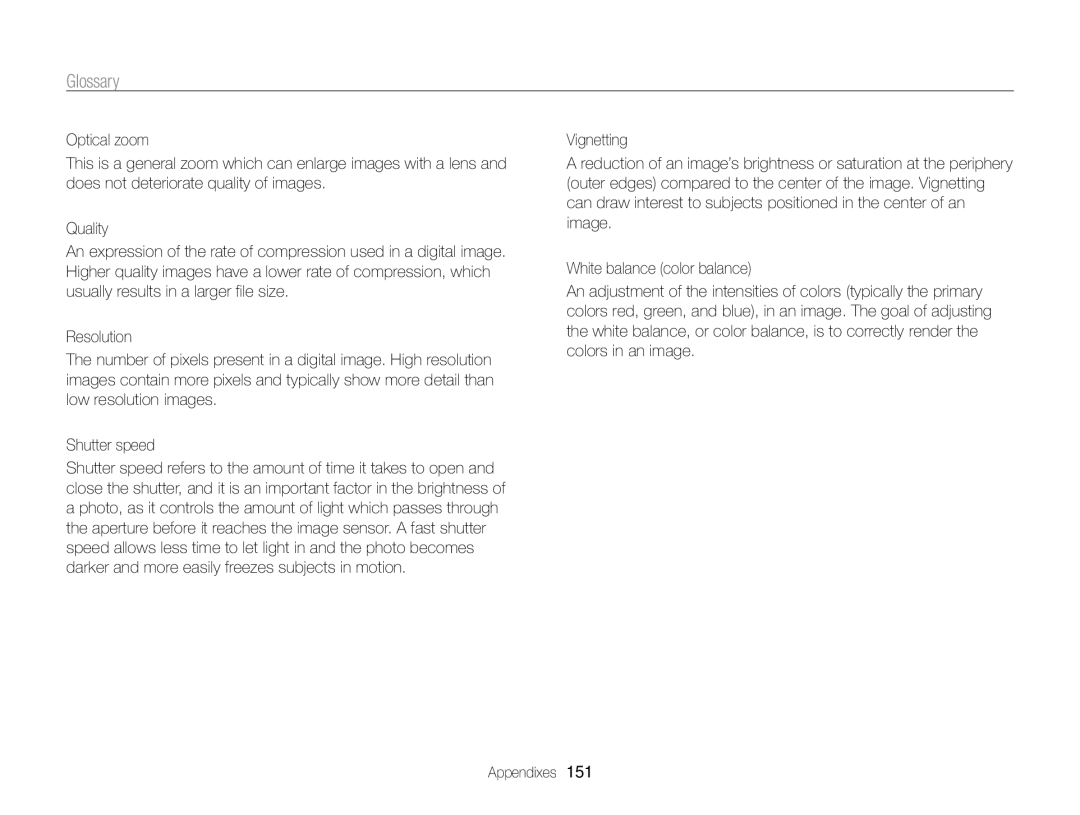 Samsung ECST200FBPLUS user manual Glossary 