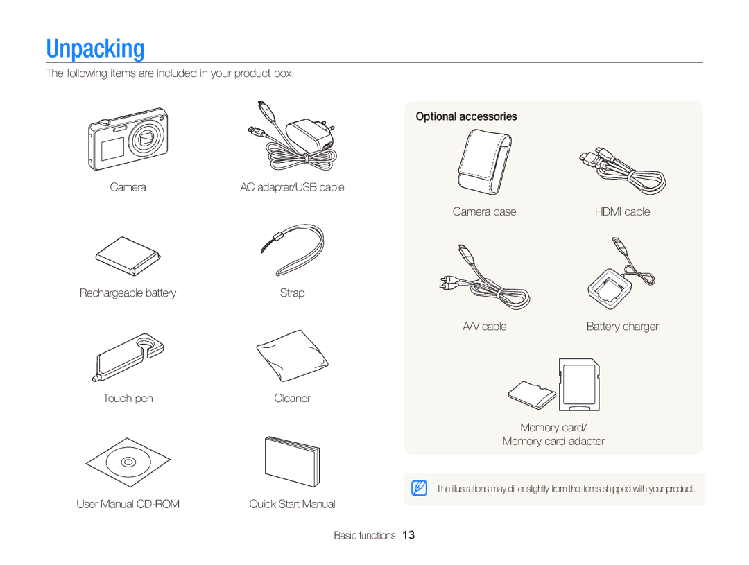 Samsung ECST700, EC-ST700ZBPBUS user manual Unpacking 