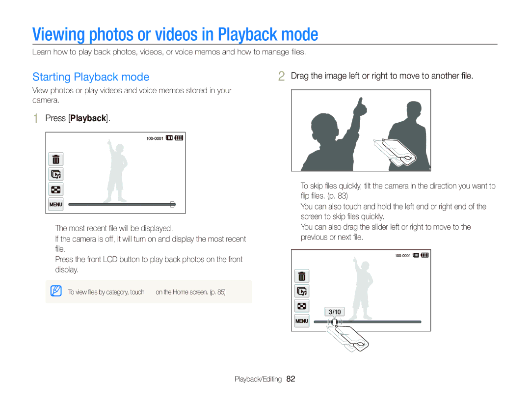 Samsung EC-ST700ZBPBUS Viewing photos or videos in Playback mode, Starting Playback mode, Press Playback, Playback/Editing 