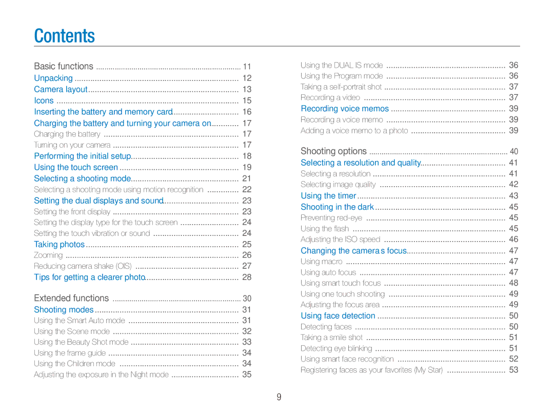 Samsung ECTL220ZBPUUS user manual Contents 